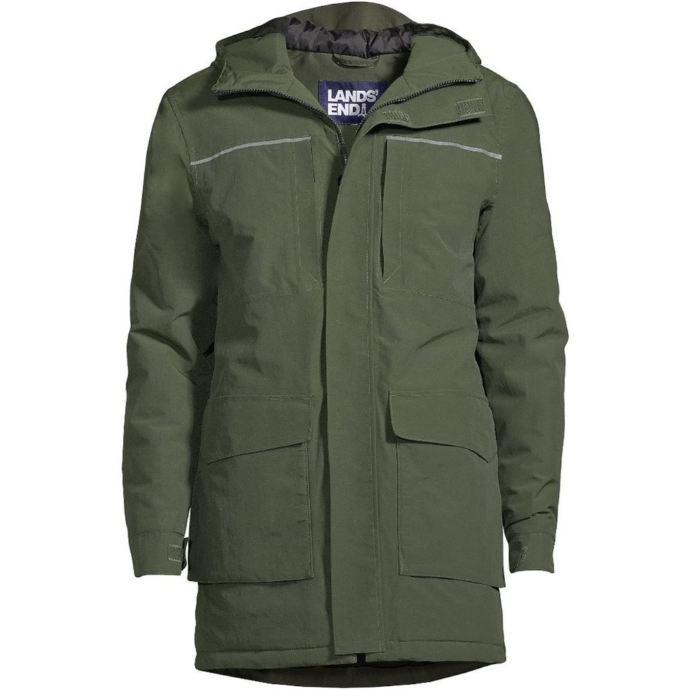 Men's Insulated Squall Parka Army Green Olive Coat Quilted Winter Rain Coat XL - Picture 6 of 16